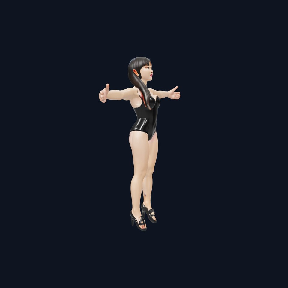 Elegant Black Swimsuit model pack